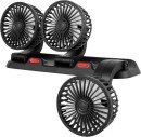 ELCTRO WORLD Portable Dashboard Adjustable Mini USB Three 3 Heads Car Fan - Black A 10 cm Table Fan
