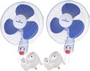 Digimark Set Of Two Space Saving Wall Fans With Free Adaptors A 35 cm Wall Fan