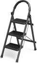 UMI 3 Step Ladder Folding Ladder Telescopic Ladder with Wide Pedal Steel Ladder