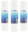 SUPERPURE MBS10M5X3 10 inch Slimline Sediment Replacement Water Filter (3 Pack) Polypropylene Filter C...
