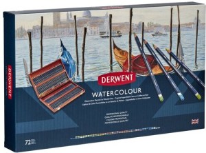 Derwent watercolour wooden box