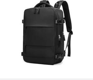 CAPTAIN-K Quality Travel Backpack Large Capacity - Expandable - Black Backpack