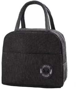 Jozi trade Insulated Lunch Bags Lunch Box Bag -Black Waterproof Lunch Bag