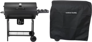 Outdoor Buddy Barrel Braai with Thermometer, Ash Catcher, Side Shelves, and Protective Cover / Charcoal Braai