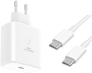 Generic 45W PD Adapter with USB-C to USB-C Cable - 1M - White GaN 5 A Mobile Charger with Detachable Cable