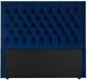 Bella Diamond Pleat Headboard Double blue Double Bed