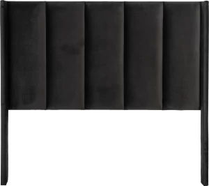 COMPLETE LIVING FURNITURE Ava Black Velvet Headboard Queen Bed