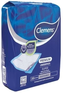 Clemens Disposable Linen Saver 60x90 0 TC PVC Single Text Print Flat Bedsheet Adults