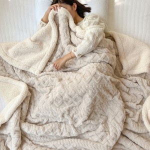 SMTE (200 cm x 220 cm) Dream World - Warm Flannel Fluffy Throw Fleece Soft Thick Blankets - Biege (Throw)