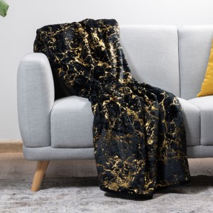 SMTE (200 cm x 150 cm) Black Gold Luxury Plush Throw Blanket