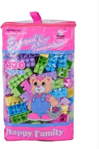 R AND E 220-Piece Square Bag Building Block Set 3+ Years Stackers ...