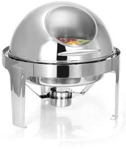 ONLINE OASIS Roll Top Chafing Dish Round with Window 9 l Single Pan