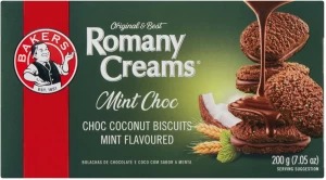 Bakers Romany Creams Mint Choc Coconut Cream Filled Biscuit
