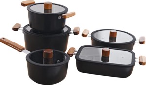 10 PCS Non-Stick Stock Pot 10PCS-NSP-01 Non-Stick Coated Cast Iron Cookware Set