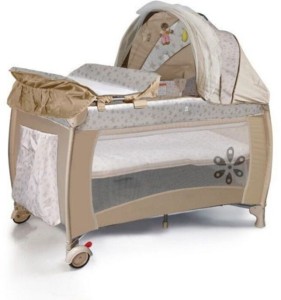 Belecoo Aaliyah Baby Camp Cot -Beige Cot