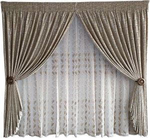 Voil Centre Linen Embroidered Voile Room Darkening (33 cm x 38 cm) Blends Curtain