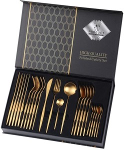 HappyDeals 24 Piece Stainless Steel Cutlery Set Stainless Steel Cutlery Set