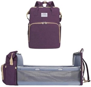 AMAZING BABY Convertible Baby Diaper Bag Multi-Purpose Travel Baby Bag Bassinet & Changing Pad