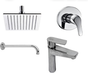 Ace Combo Shower Mixer,Shower Head 8", Shower Arm 40CM and Basin Heavy Duty Mixer Faucet