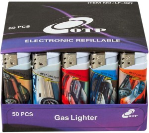 Otp Electronic Refillable Glass Gas Lighter