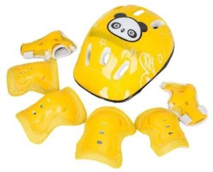 YADENO Kids 7-Piece Skateboard Protective Gear Set Skating Open Face Helmet