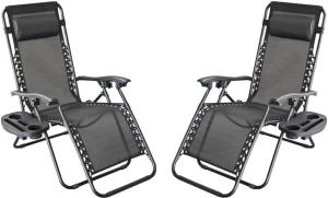 Terrace Leisure Onyx Gravity Lounger Metal Folding Chair