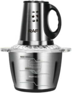 RAF 3L Stainless Steal Electric Household Meat Grinder 1000 W Mixer Grinder (1 Jar, Silver)