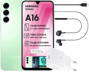 Samsung Galaxy A16 + Adapter + Earphones (Light Green, 128 GB)