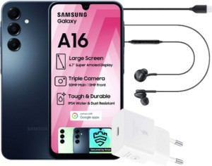 Samsung Galaxy A16 + Adapter + Earphones (Black, 128 GB)