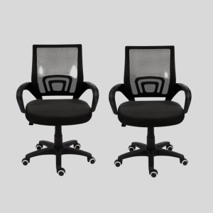SMTE Office Chairs Ergonomic Mid-Back -2 Pack -Black Color Office Conference Chair
