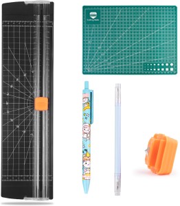 UUNAME A4 Paper Trimmer Paper Cutter Plus 1 Knife Pen 1 Double Head Pen 1 Blade 1 A4 Cutting Mat-810A4-Black Guillotine Paper Cutter
