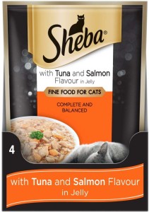 Sheba Tuna and Salmon Flavour in Jelly Tuna, Salmon 24 x 70 g Wet Adult Cat Food