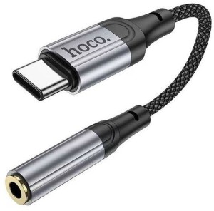 Hoco. Black, Grey Digital Type-C to 3.5mm Audio Converter Headphone Extension