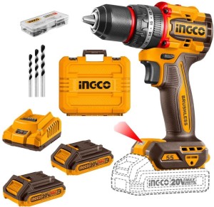 Ingco Cordless Impact Drill 55Nm Brushless 20V Compact Impact Drill