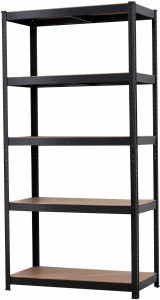 Infinity Homeware 5 Tier Rack - 900 x 45 x 180cm - Black Galvanised Iron Rack Shelf