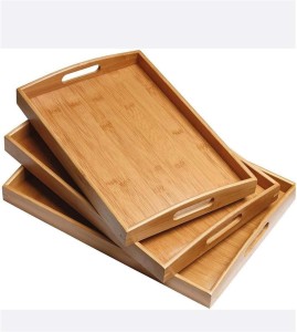 HAVEN GROUP Wooden Bamboo Serving Tray Serving Set