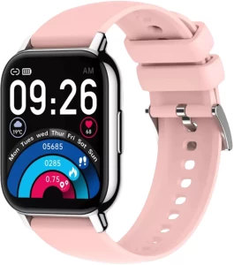 FocusFit P66 Fitness Tracker Smartwatch With Silicone Strap 1.85inch Screen, Body Temperature, Bluetooth Ca Smartwatch