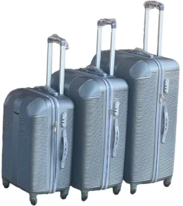 SMTE Le Emporer - 3 Piece Luggage Set-Light Weight Suitcase - Silver Cabin & Check-in Set 4 Wheels - 28 inch
