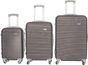 SMTE - Blue Star 3 Piece Hard Outer Shell Luggage Set - 29 Inch - Brown Cabin & Check-in Set 4 Wheels - 29 inch