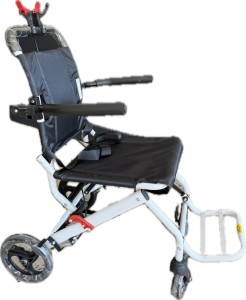 URBANCHIC Ultralight Folding Wheelchair - Portable Travel Walker with Hand Brake, Ideal for Patients and Seniors, Airplane-Friendly Design Travel wheelchair Manual  Attendant-propelled Wheelchair