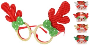 Excellent Houseware Reindeer Glasses with Anthlers Costume Wear