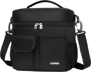 Sannea Insulated Lunch Cooler Bag Leakproof Thermal 9L Black Lunch Bag