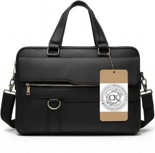 CAPTAIN K PRODUCTS Leather Waterproof Laptop Bag- Black Waterproof Multipurpose Bag