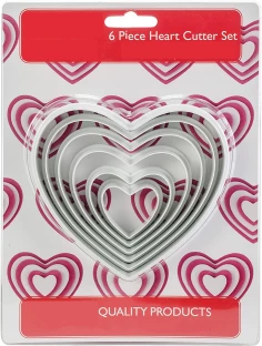Maruti Groups 6pc Heart Cookie Cutter Set - Classic Shapes Cutters Cookie Cutter
