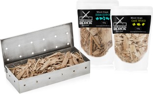 My Butchers Block Meat Smoking Kit – Beechwood & Oak Wood + Stainless Steel Smoker Box Charcoal Braai