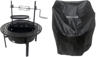 Outdoor Buddy Mega Multi-Function Wood Burning Firepit & Charcoal Braai