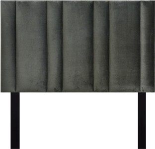 COMPLETE LIVING FURNITURE Mia Dark Grey Velvet Headboard Queen Bed