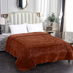 SMTE (200 cm x 220 cm) Camel - Luxury Mink Blanket 220x200cm - Warm Winter Fleece - Chocolate (Mink Blanket)