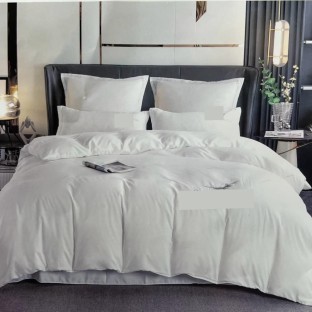 SMTE (200 cm x 240 cm) Duvet Cover - Soft Plain-Queen - White (Comforter)