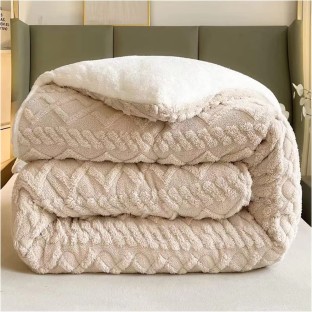 SMTE (200 cm x 220 cm) Winter Cotton Duvet, Thick Warm Cashmere Blanket Bedding Hollowfibre - Brown (Duvet)